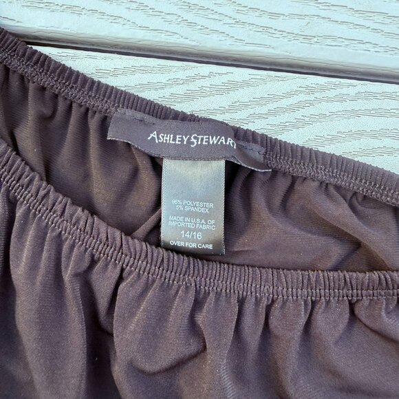 Ashely Stewart Maxi Dress Black 14/16 Peasant Full Length Elbow Length Sleeve - Picture 6 of 6